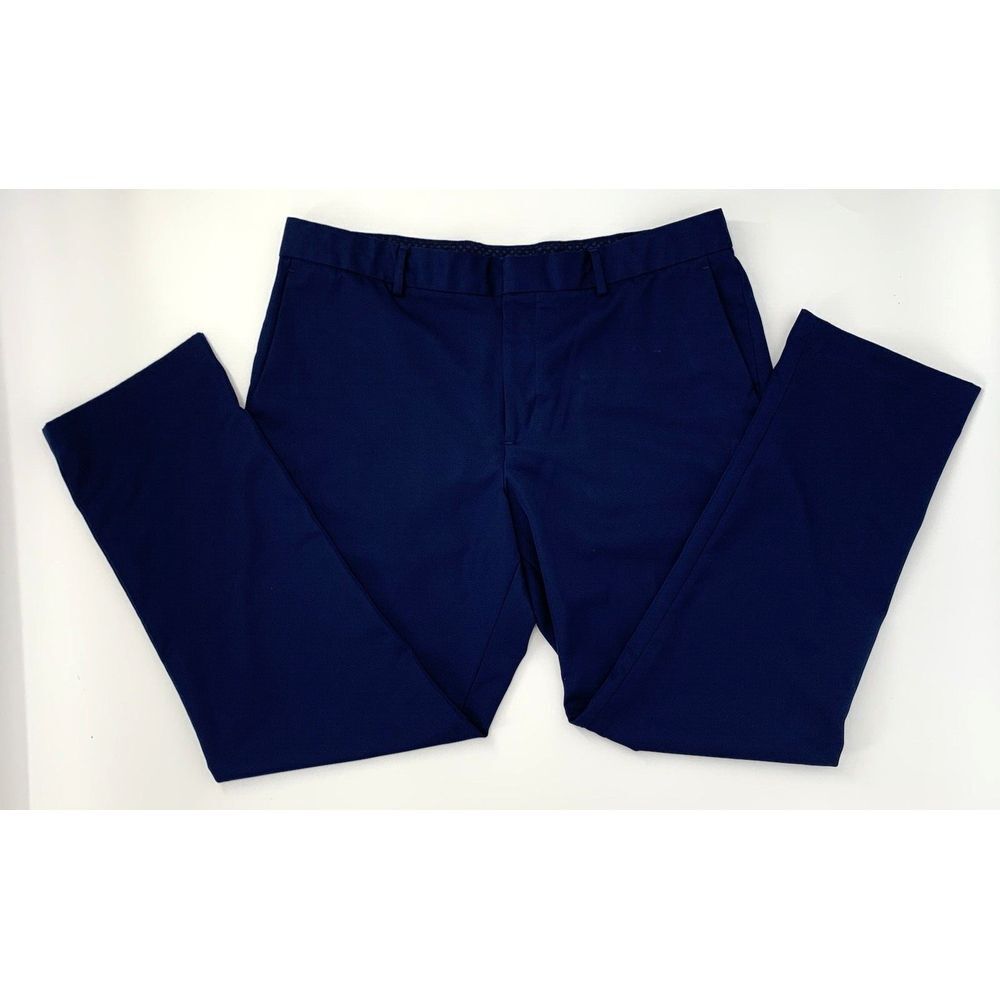 Perry Ellis Blue Slim Fit Flat Front Straight Leg Men's‎ Pants Size W36 L30